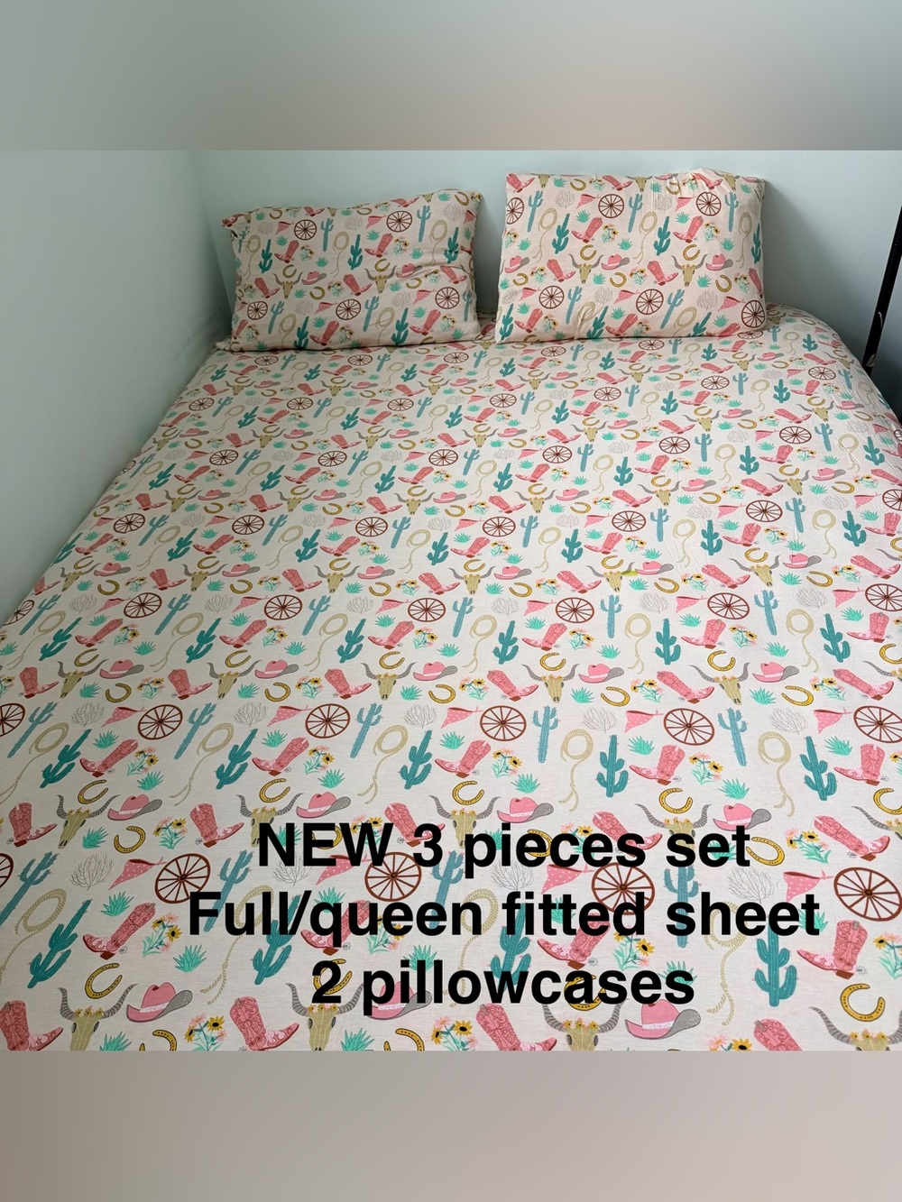 Little sleepies pink ready to rodeo Bamboo Custom Queen Bed fitted Sheet set
